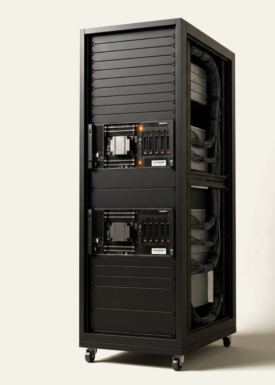 On-premises AI server rack for a manufacturing plant deployment